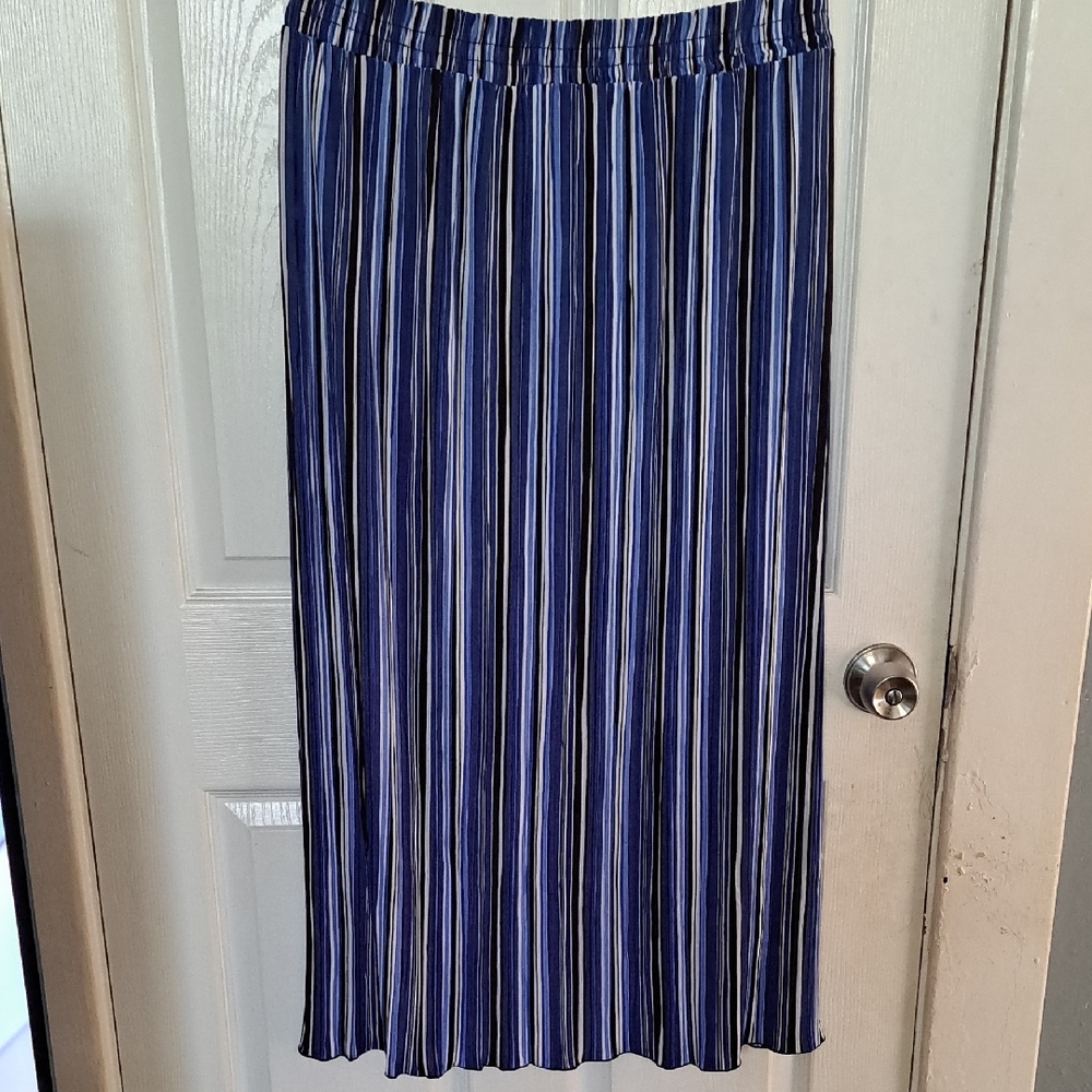 Blue Striped Women's Maxi Skirt